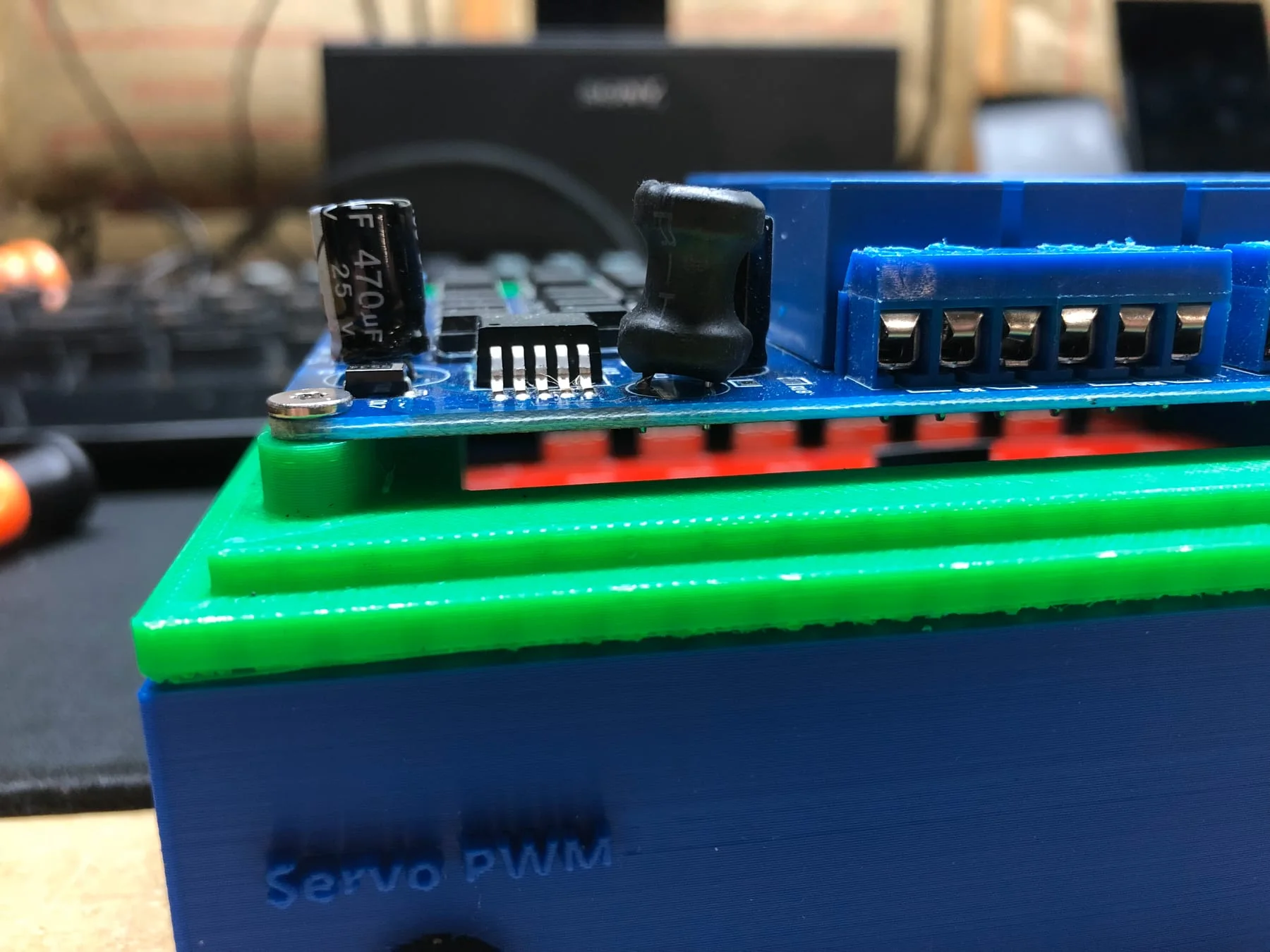 Completed controller showing its stacked enclosure and electronics